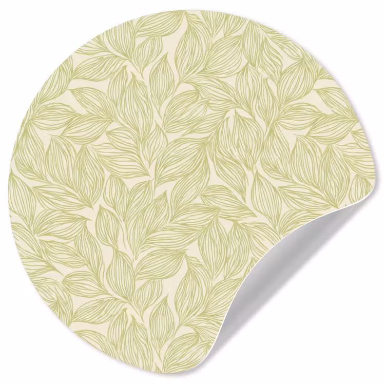 Behangcirkel - Saliegroen - Botanisch - Bladeren - Handgetekend - Patroon — 1