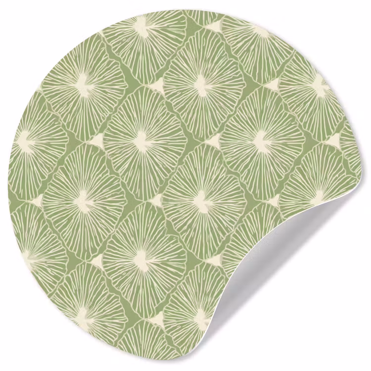 Behangcirkel - Saliegroen - Botanisch - Ruiten - Organisch - Patroon — 1