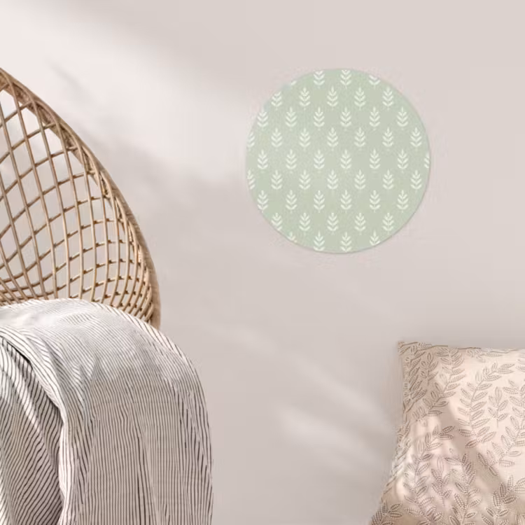 Behangcirkel - Saliegroen - Botanisch - Takjes - Minimalistisch - Patroon — 5