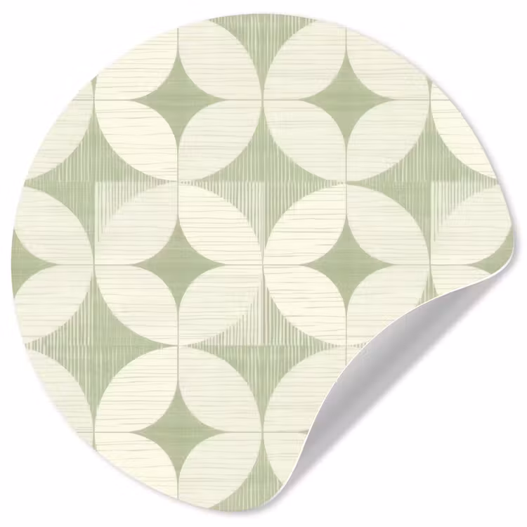 Behangcirkel - Saliegroen - Geometrisch - Retro - Mid-Century - Patroon — 1