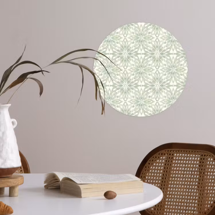Behangcirkel - Saliegroen - Symmetrisch - Mandala - Ornament - Patroon — 4