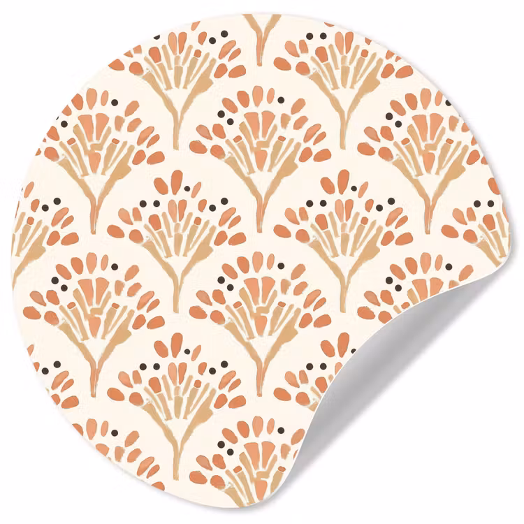 Behangcirkel - Terracotta - Waaiers - Schilderachtig - Patroon — 1