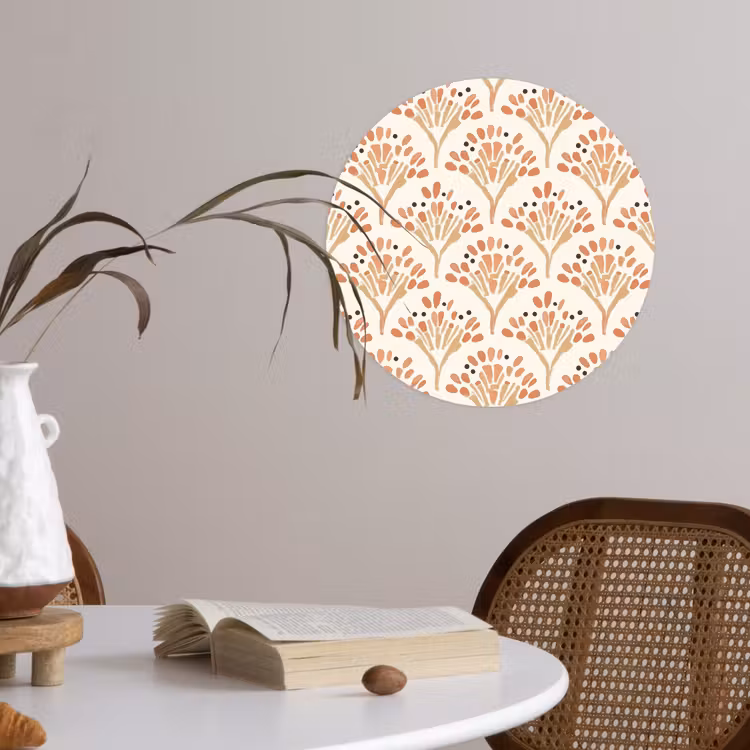 Behangcirkel - Terracotta - Waaiers - Schilderachtig - Patroon — 4