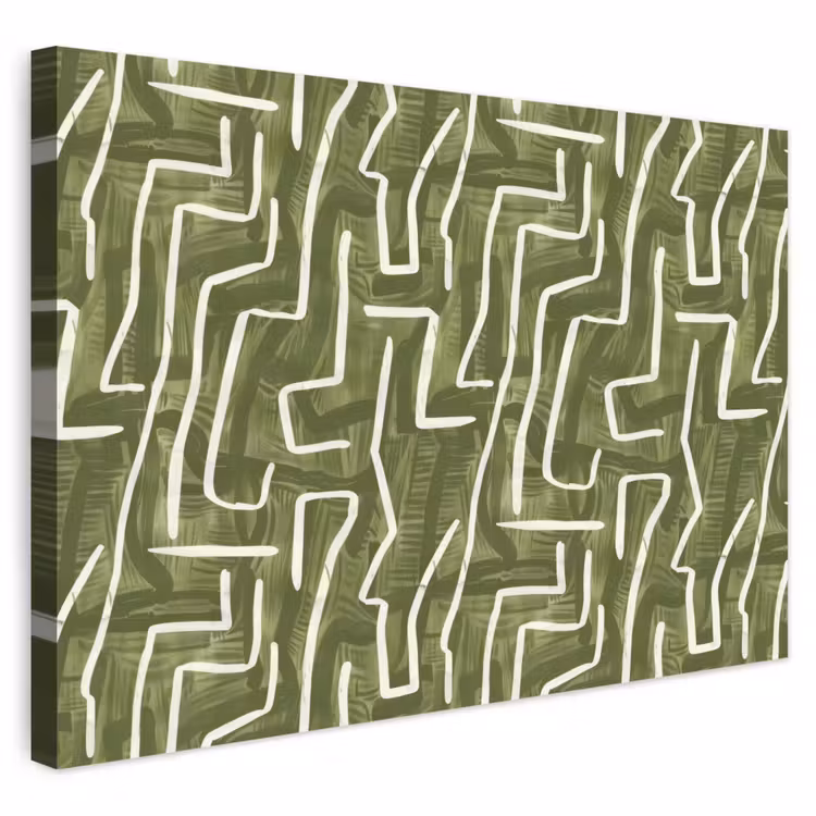 Buiten canvas - Groen - Abstract - Penseelstreken - Patroon — 1