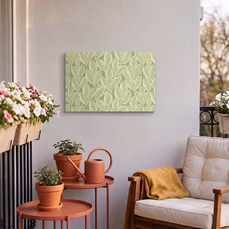 Buiten canvas - Groen - Botanisch - Bladeren - Vintage - Patroon — 3
