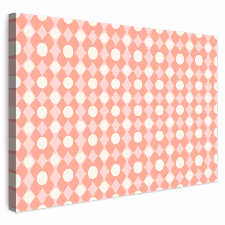 Buiten canvas - Koraal - Retro - Geometrisch - Patroon — 1