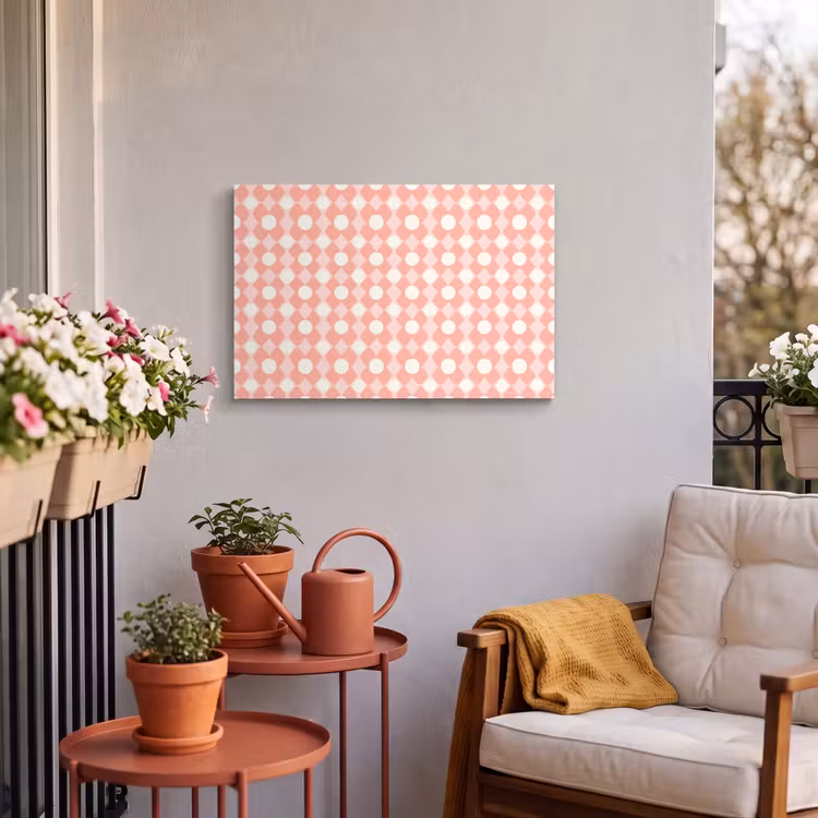 Buiten canvas - Koraal - Retro - Geometrisch - Patroon — 3