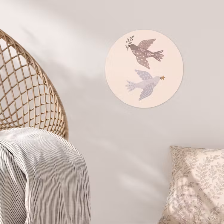 Behangcirkel - Vogel - Bessen - Natuur - Modern - Beige — 5