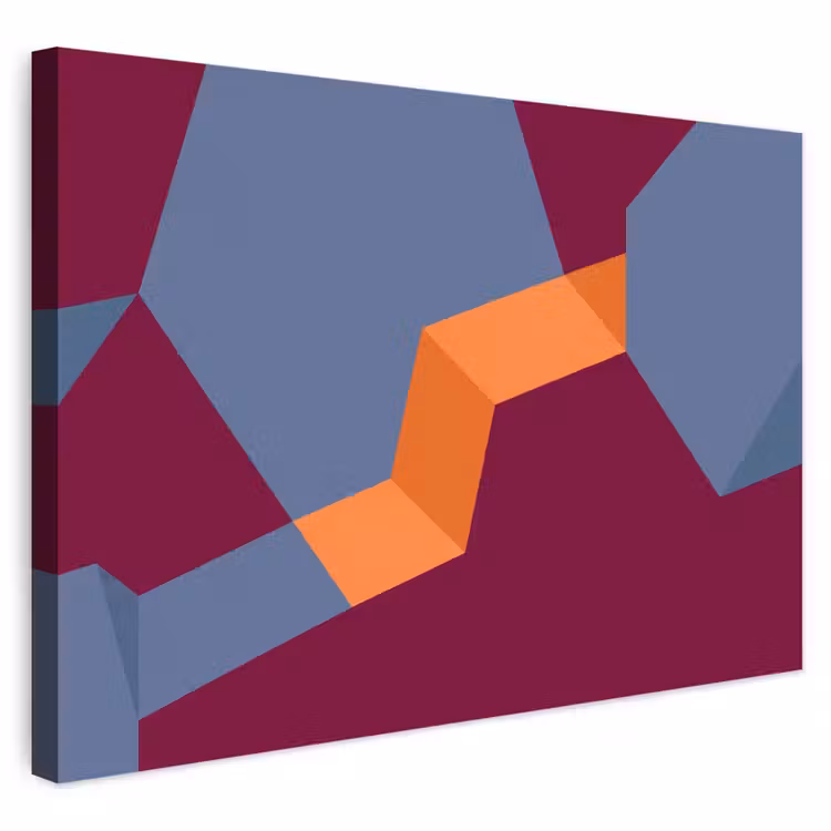 Buiten canvas - Abstract - Vormen - Modern - Blauw - Oranje — 1