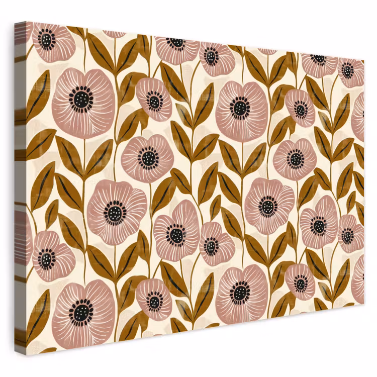 Buiten canvas - Dustyroze - Bloemen - Grafisch - Patroon — 1