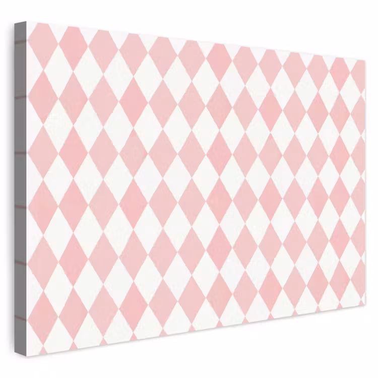 Buiten canvas - Lichtroze - Ruiten - Geometrisch - Patroon — 1