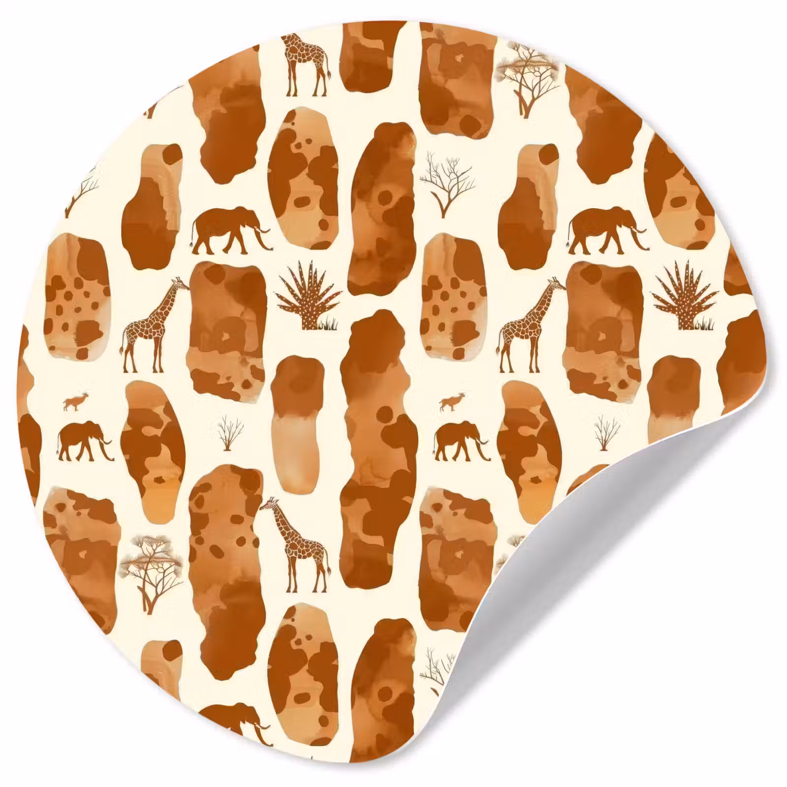 Behangcirkel - Terracotta - Safari - Dieren - Patroon — 1