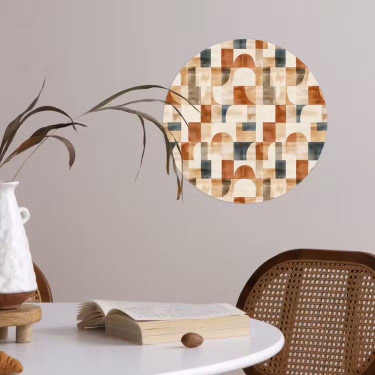 Behangcirkel - Terracotta - Geometrisch - Aquarel - Textuur — 4