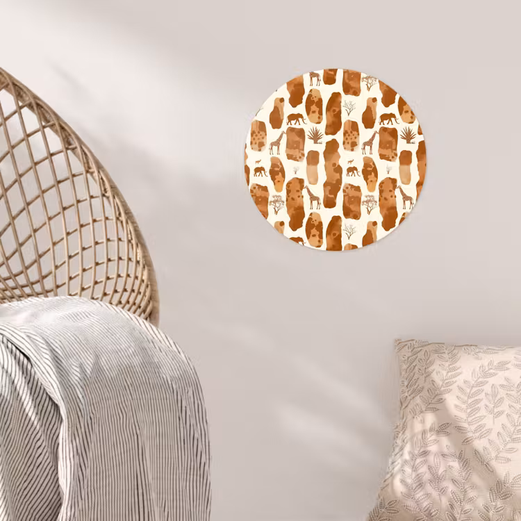 Behangcirkel - Terracotta - Safari - Dieren - Patroon — 5