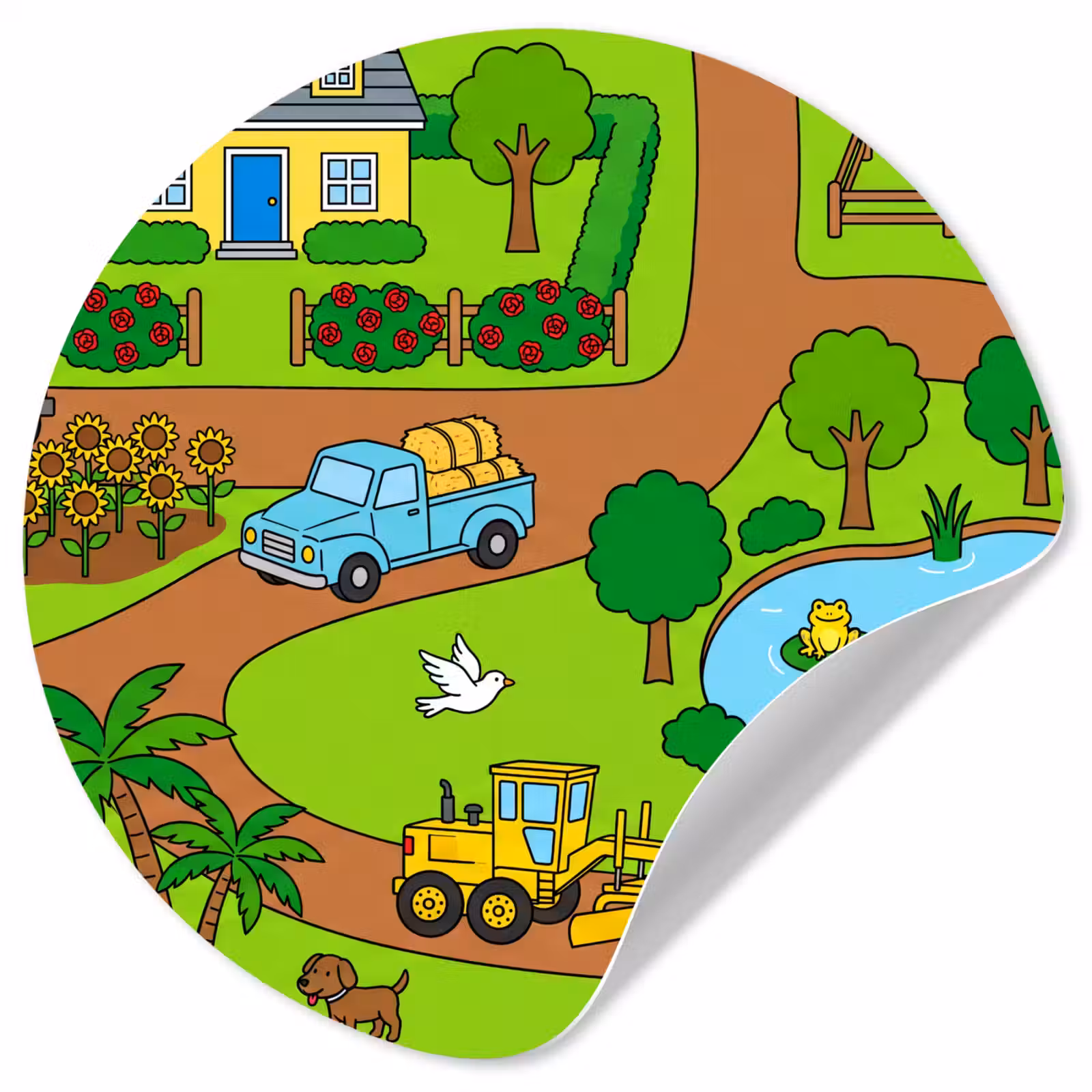 Behangcirkel - Platteland - Dieren - Cartoon — 1