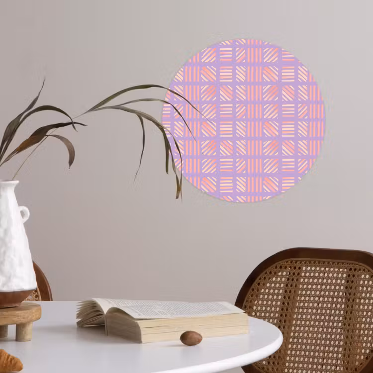 Behangcirkel - Paars - Roze - Geometrisch - Strepen - Blokken - Patroon — 4