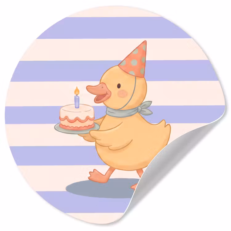 Behangcirkel - Vogel - Feest - Taart - Kinder - Illustratie — 1