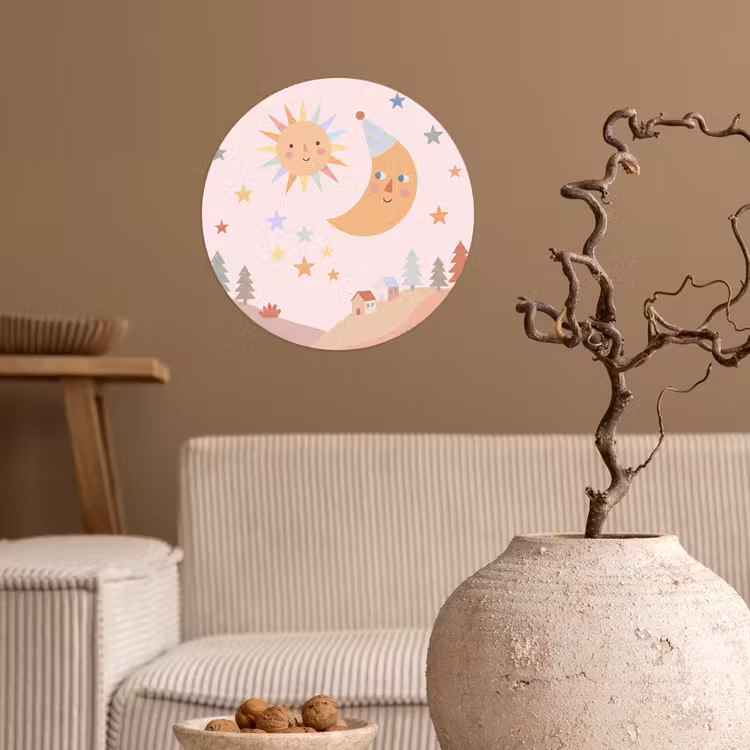 Behangcirkel - Zon - Maan - Sterren - Kinderkamer - Pastel — 2