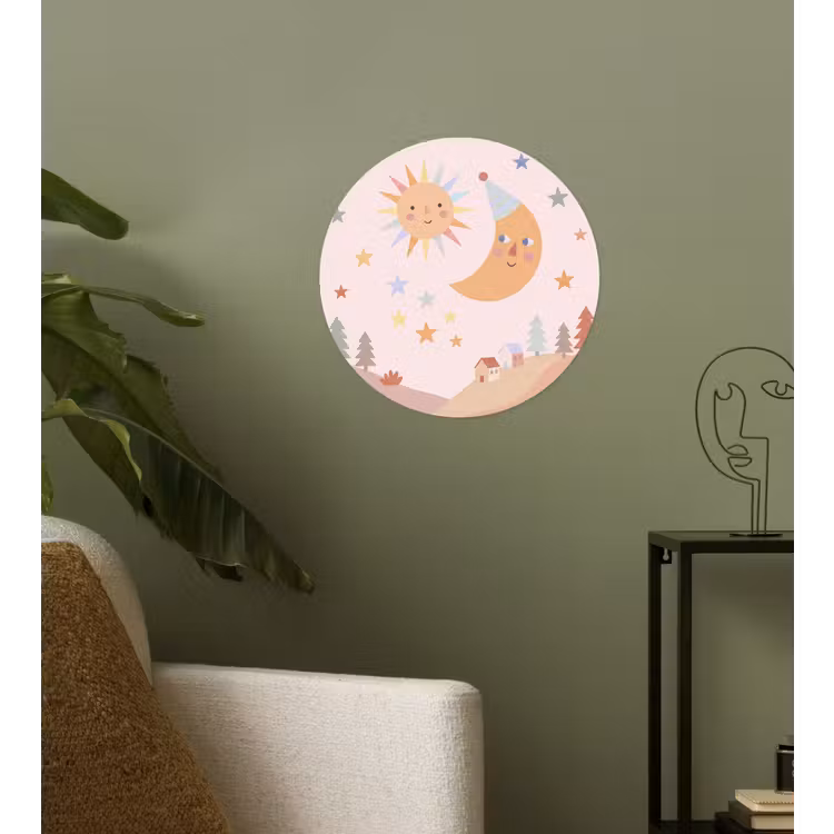 Behangcirkel - Zon - Maan - Sterren - Kinderkamer - Pastel — 3