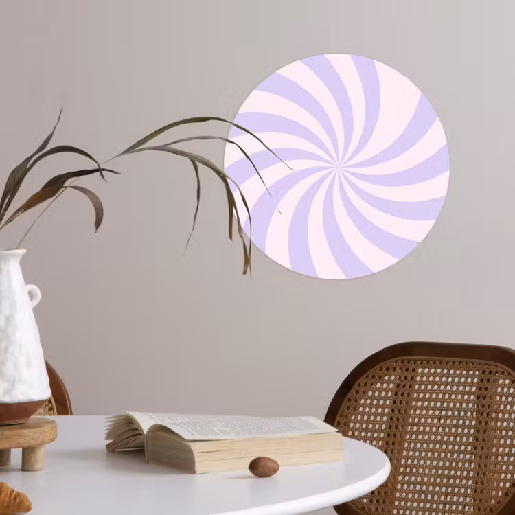 Behangcirkel - Patroon - Spiraal - Abstract - Modern - Paars-Roze — 4