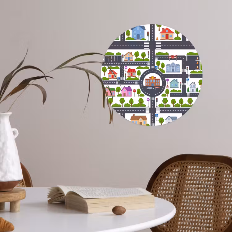 Behangcirkel - Stad - Plattegrond - Illustratie — 4