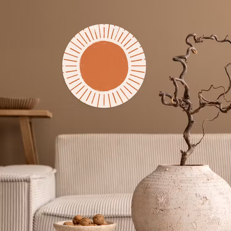 Behangcirkel - Zon - Stralen - Abstract - Terracotta - Modern — 2