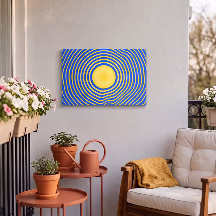 Buiten canvas - Abstract patroon - Blauw — 3