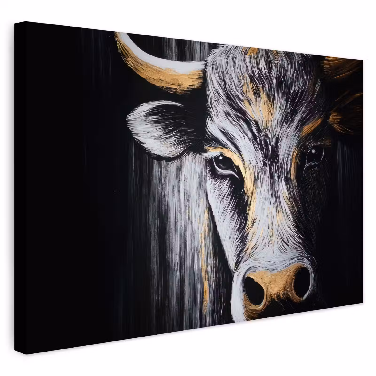 Buiten canvas - Stier - Hoorns - Snuit - Goud — 1