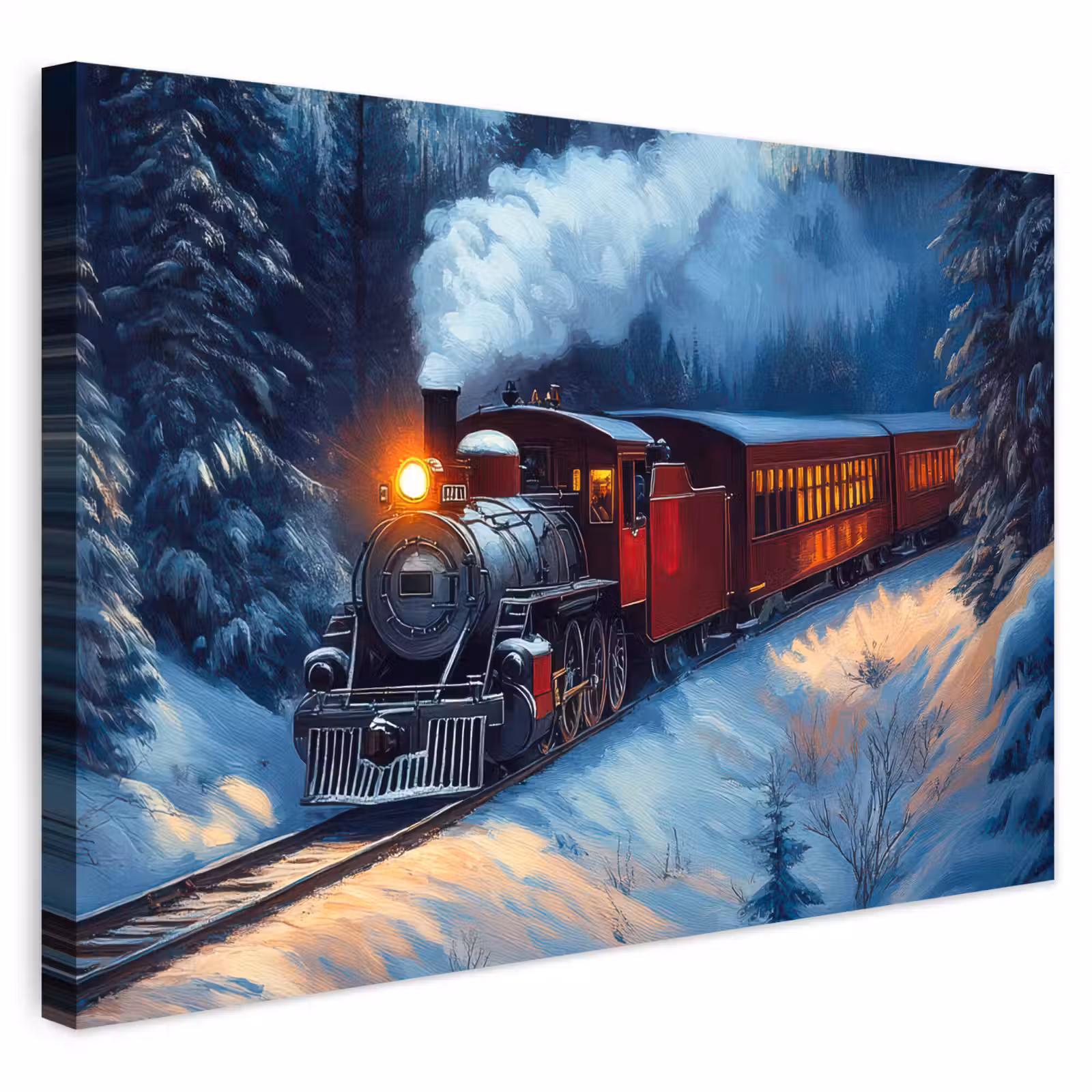 Buiten canvas - Trein - Kerst - Sneeuw - Kersttrein — 1