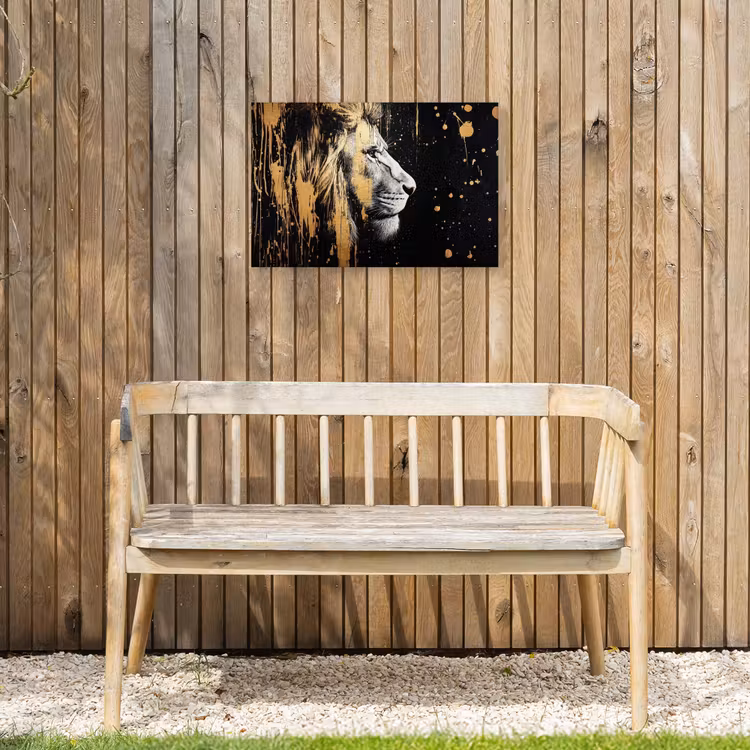 Buiten canvas - Portret - Leeuw - Abstract - Goud — 3