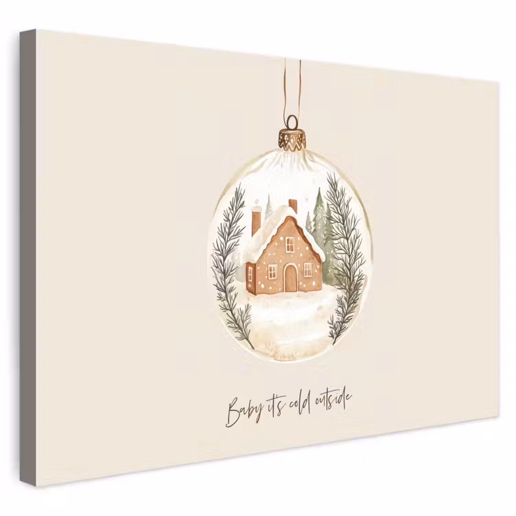 Buiten canvas - Quote - Winter - Kerst - Beige - Kerstbal — 1