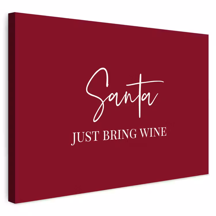 Buiten canvas - Santa - Wine - Rood - Kerst - Kerstman — 1