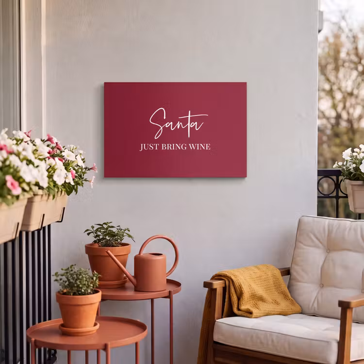 Buiten canvas - Santa - Wine - Rood - Kerst - Kerstman — 4