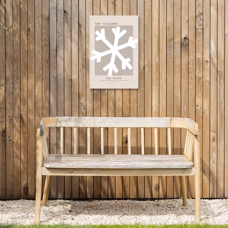 Buiten canvas - Sneeuwvlok - Wit - Winter - Kerst — 3