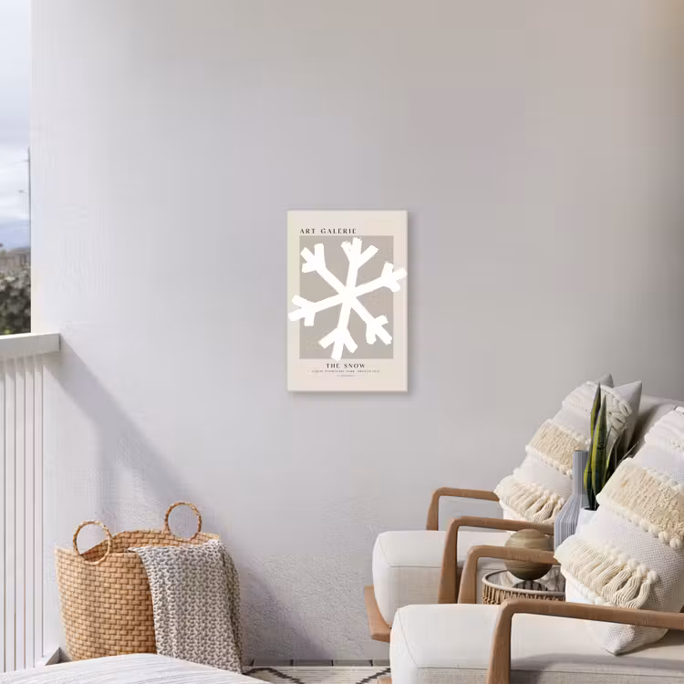 Buiten canvas - Sneeuwvlok - Wit - Winter - Kerst — 4
