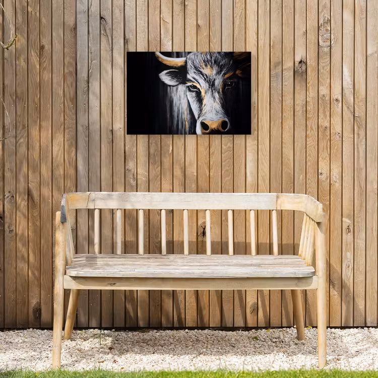 Buiten canvas - Stier - Hoorns - Snuit - Goud — 3