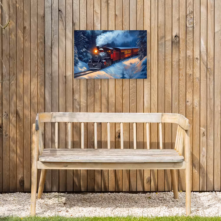 Buiten canvas - Trein - Kerst - Sneeuw - Kersttrein — 3