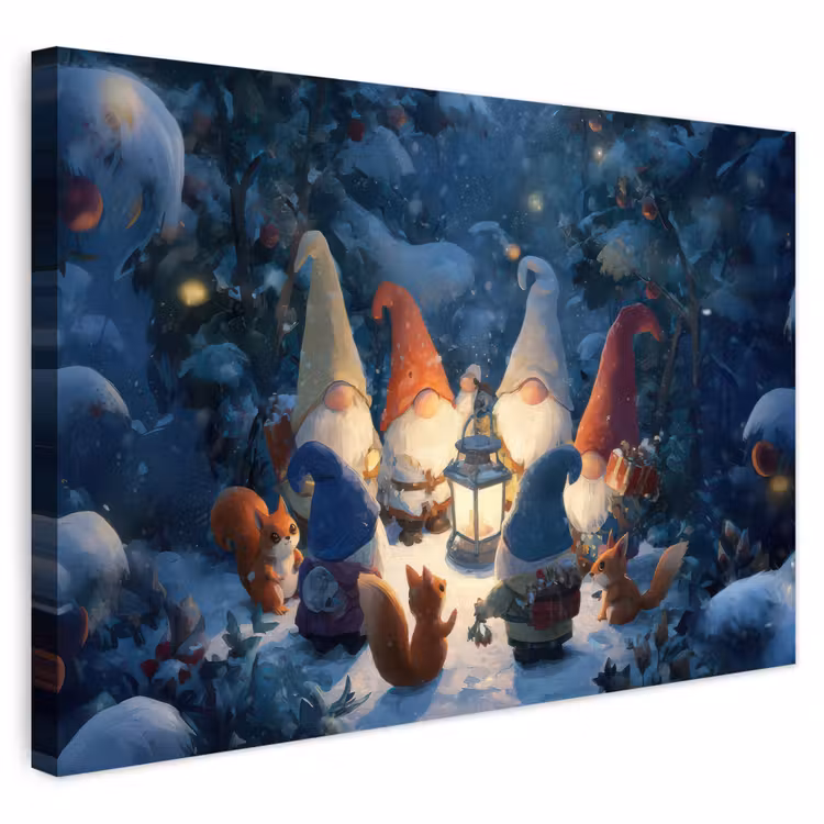 Buiten canvas - Winter - Gnooms - Eekhoorns - Meerkleurig — 1