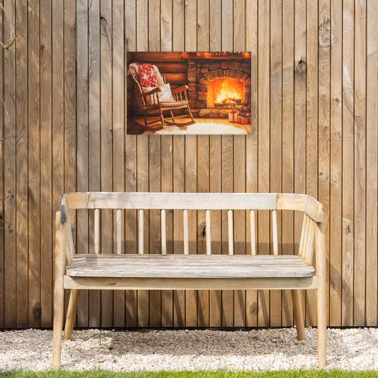 Buiten canvas - Winter - Kerst - Huis - Openhaard — 3