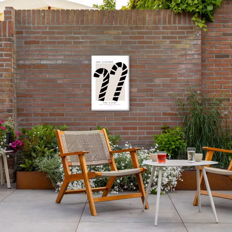 Buiten canvas - Zuurstokken - Kerst - Snoepgoed - Zwart - Feestdagen — 2