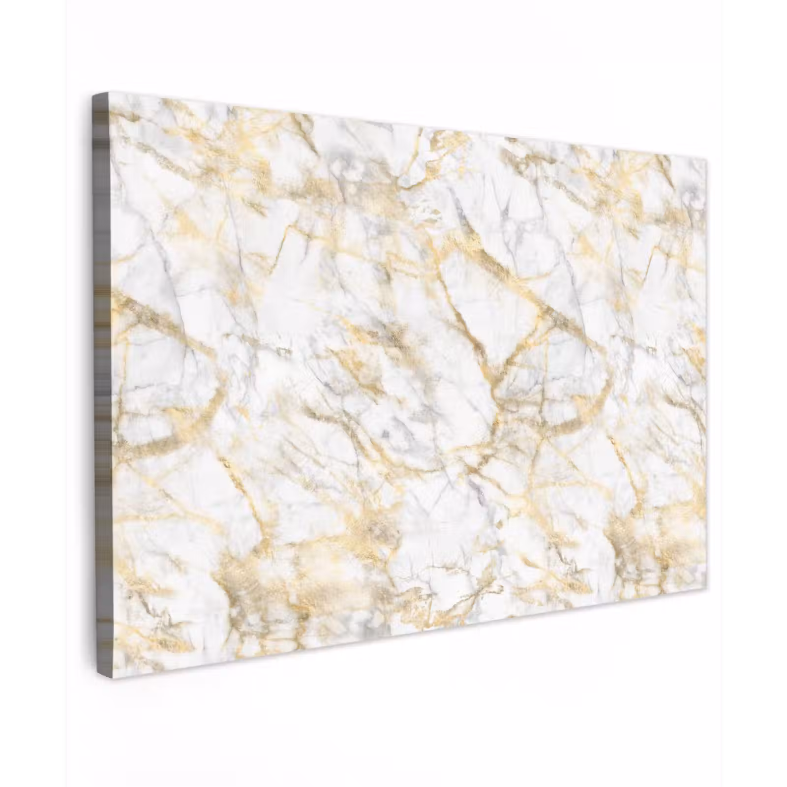 Buiten canvas - Marmer - Wit - Expressief - Goudaccenten — 1