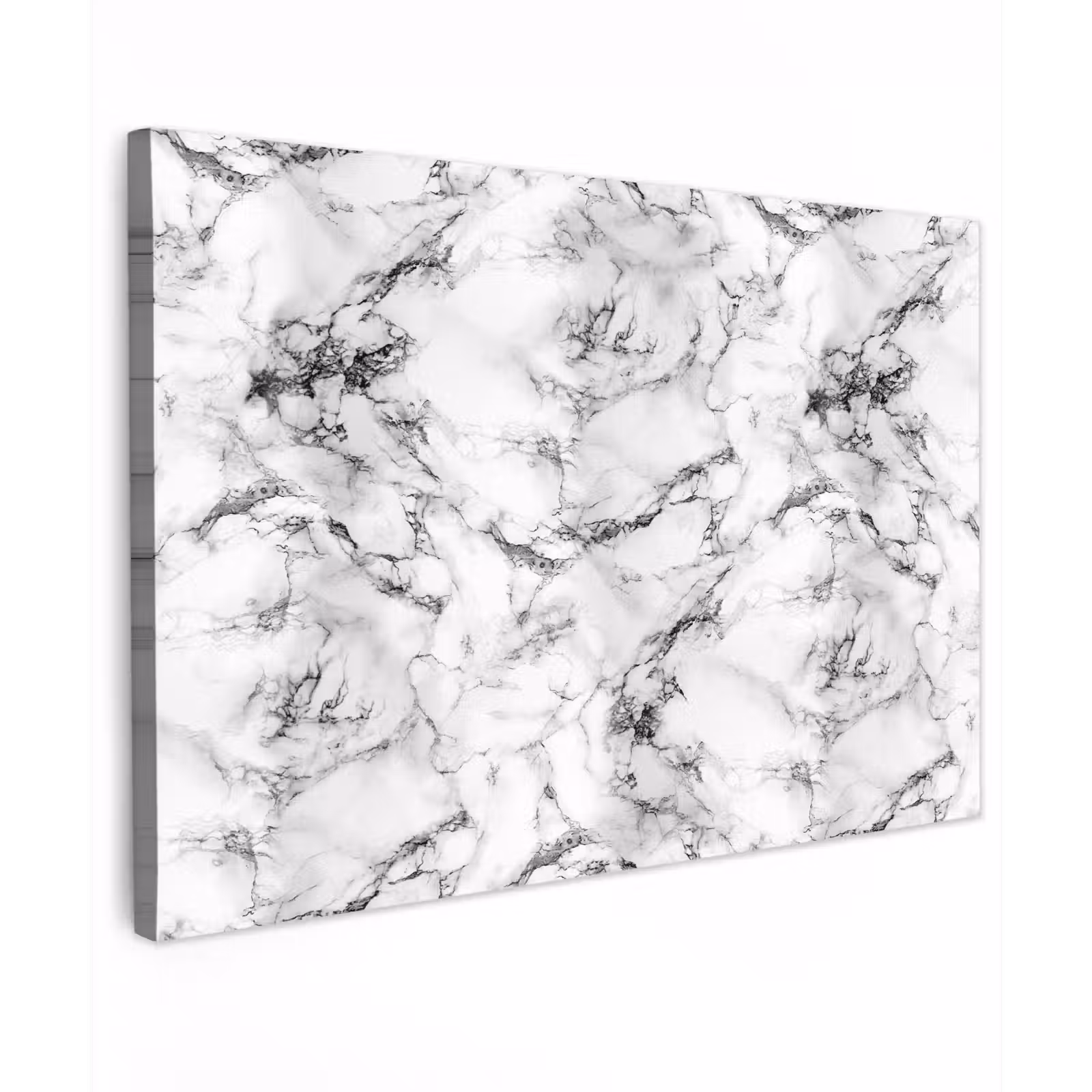 Buiten canvas - Marmer - Zwart - Dramatisch - Wit — 1