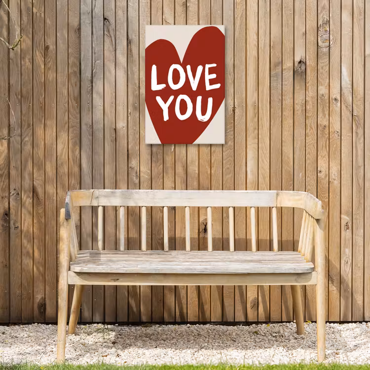 Buiten canvas - Loveyou - Hart - Rood — 3