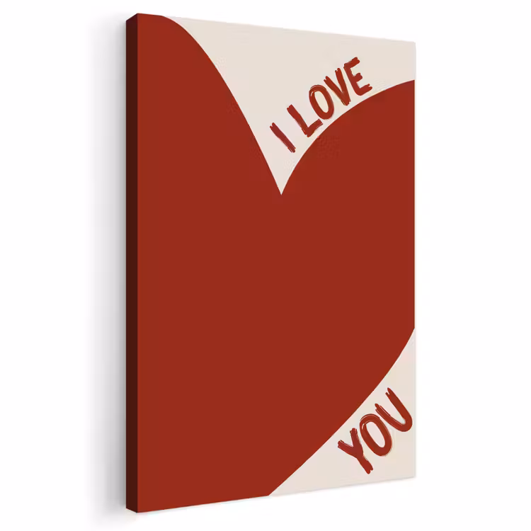 Buiten canvas - Loveyou - Rood - Hart — 1