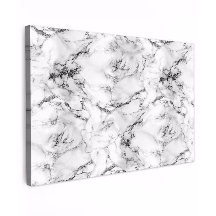 Buiten canvas - Marmer - Zwart - Dramatisch - Wit — 1