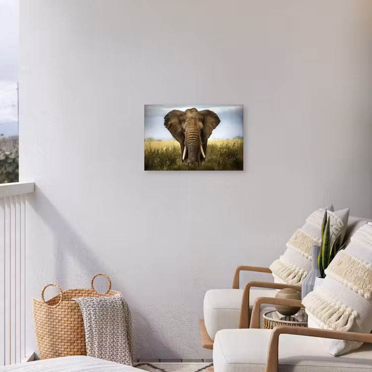 Buiten canvas - Olifant in de savanne — 4
