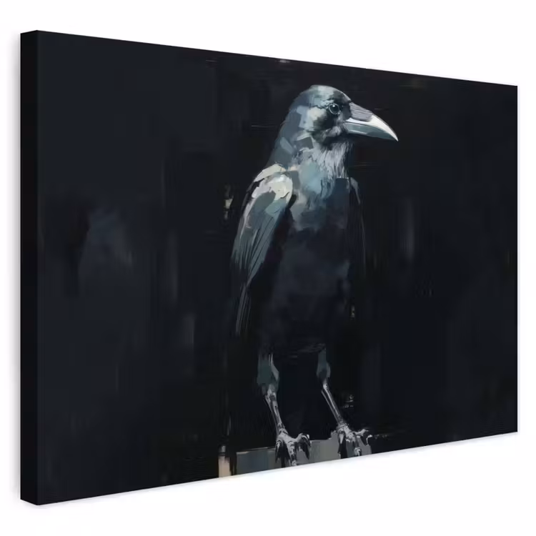 Buiten canvas - Raaf - Vogels - Zwart — 1