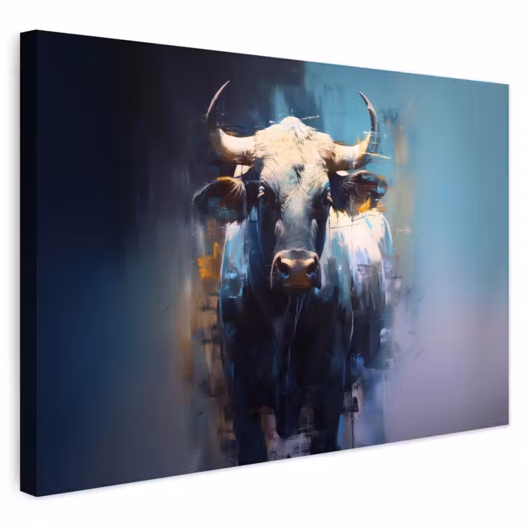 Buiten canvas - Stier - Zwart - Abstract - Horens — 1