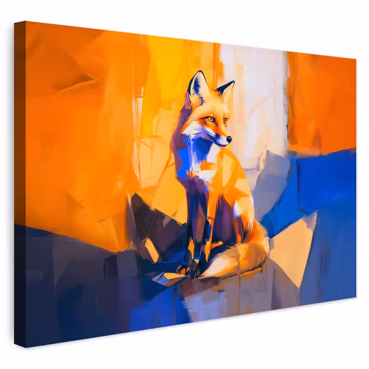 Buiten canvas - Vos - Oranje - Vormen - Abstract — 1