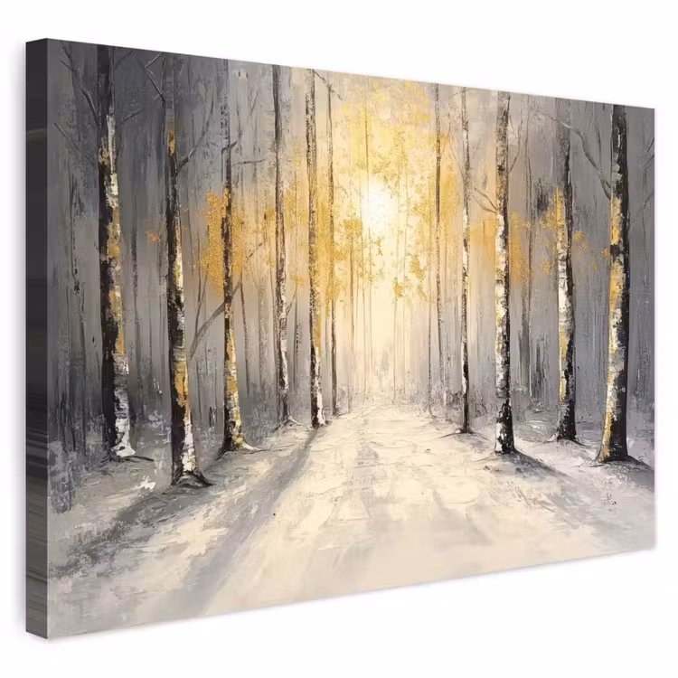 Buiten canvas - Winter - Abstract - Sneeuw - Natuur - Zon — 1
